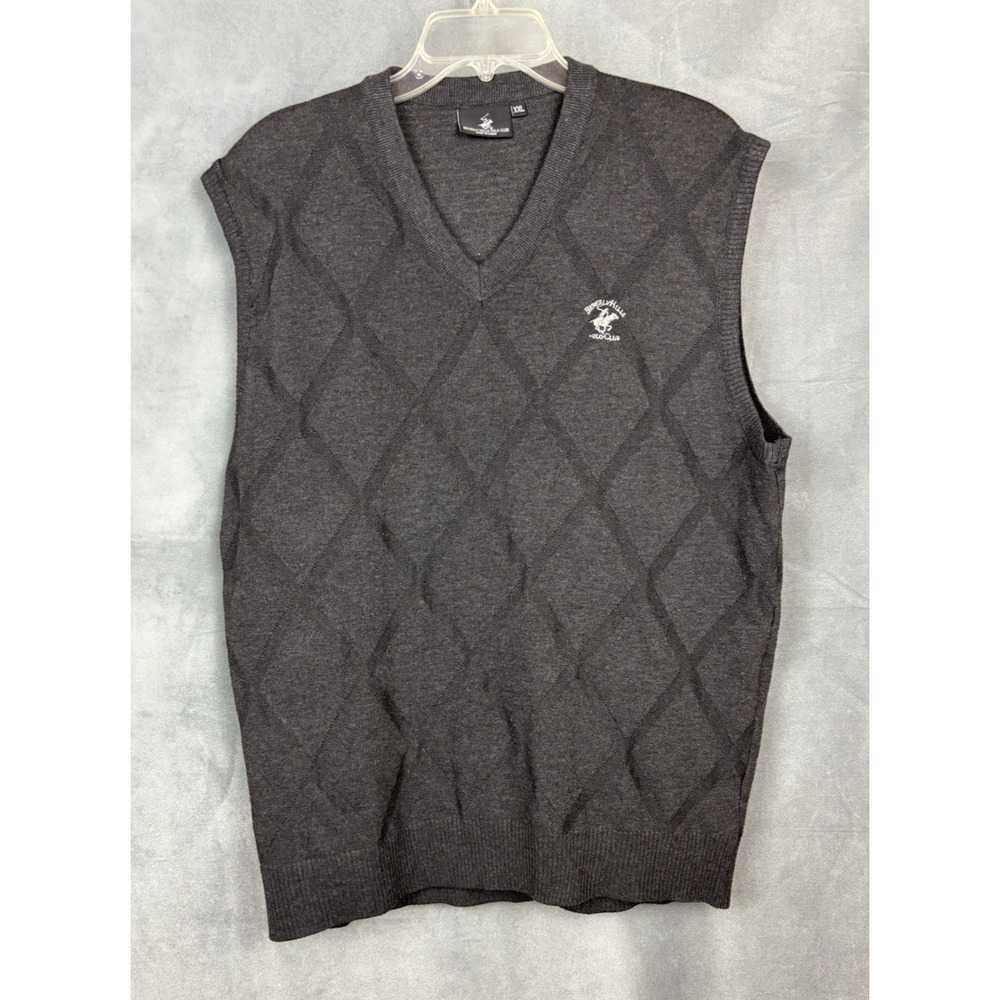 Beverly Hills Polo Club Charcoal Argyle Vest